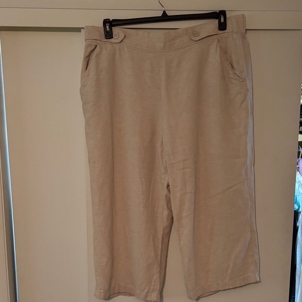 Croft & Barrow Light Tan Linen-Blend Pants